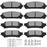 SCITOO front and rear brake pad kit packaging showing model compatibility and benefits