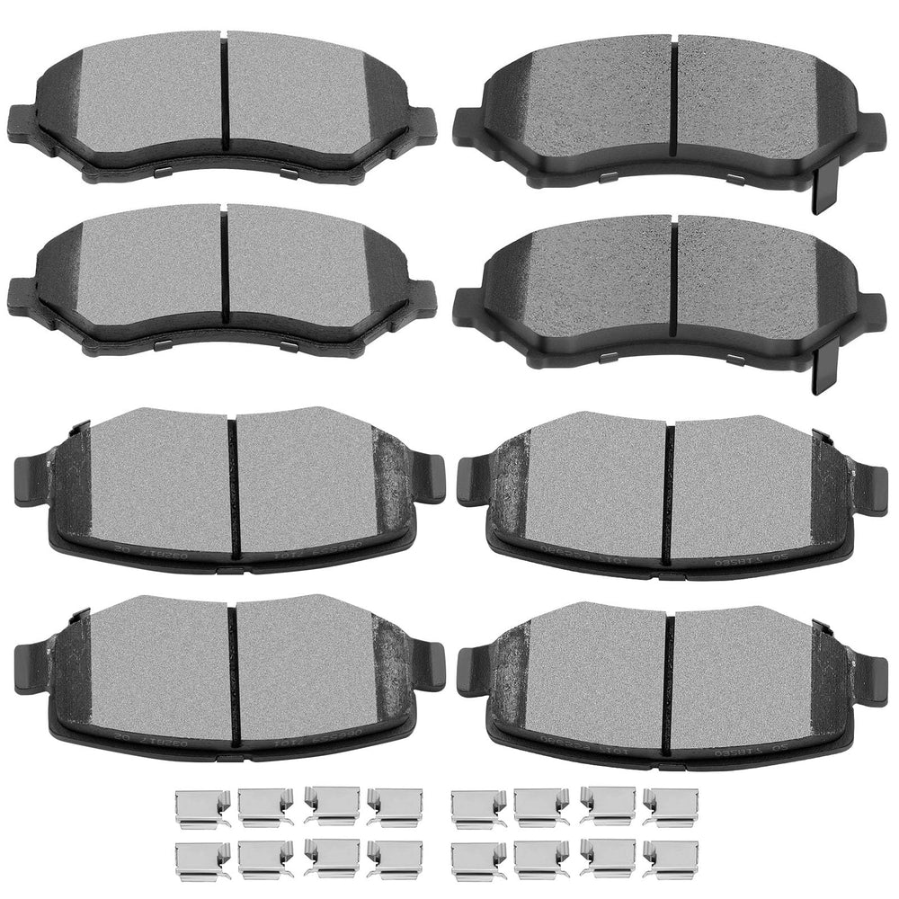 SCITOO front and rear pads in packaging showing complete 8-piece kit and fitment benefit