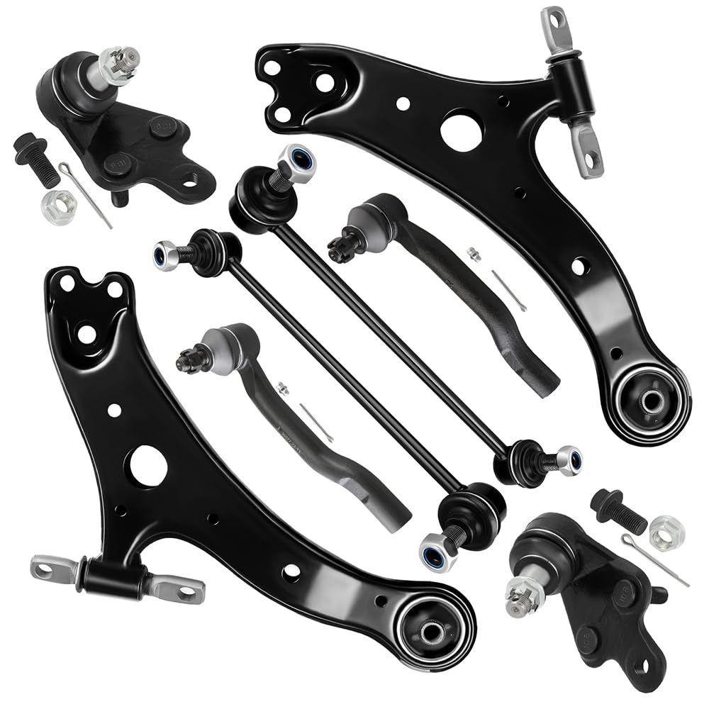 SCITOO front suspension kit overview showing all eight components and improved front stability