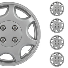 SCITOO front view hubcap showing sleek silver finish and instant aesthetic upgrade