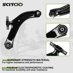 SCITOO right lower control arm detail showing pre-greased ball joint