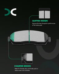 SCITOO ceramic pad close-up showing friction surface and quieter braking benefit