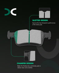 SCITOO close-up of pad friction face highlighting ceramic texture and quieter stops