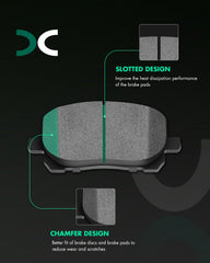 SCITOO brake pad front profile displaying dimensions and correct OE fit for easy install