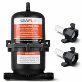 SEAFLO front view of accumulator tank showing compact form and quick fit