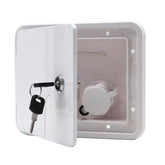 SEAFLO front view of water inlet hatch showing secure exterior access and durability