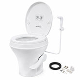 SEAFLO front view showing compact toilet for comfortable RV bathrooms