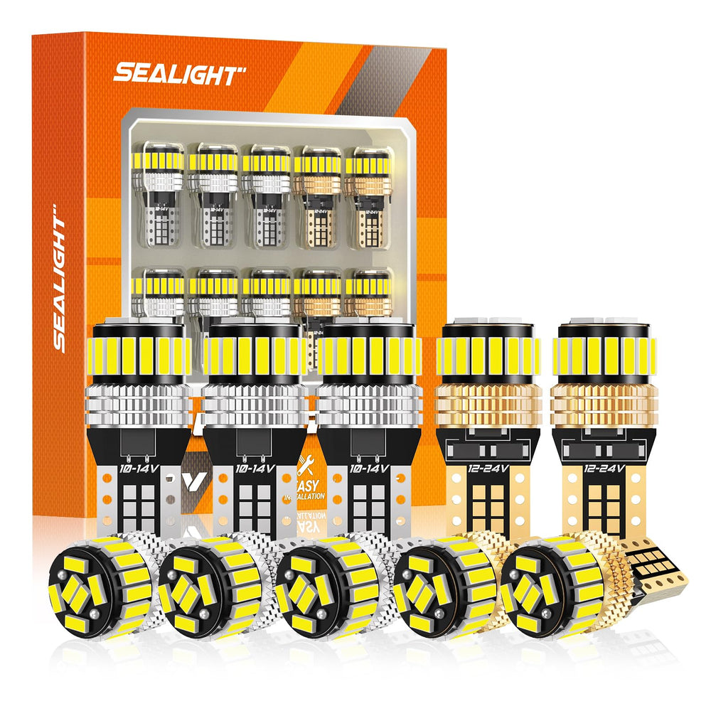 SEALIGHT front packaging showing 10 LEDs and product benefits