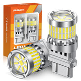 SEALIGHT 3157 bulbs front view showing bright white output and easy installation