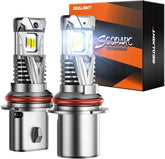 SEALIGHT 9004 front view pack of two showing compact hi/low beam design and easy swap benefit