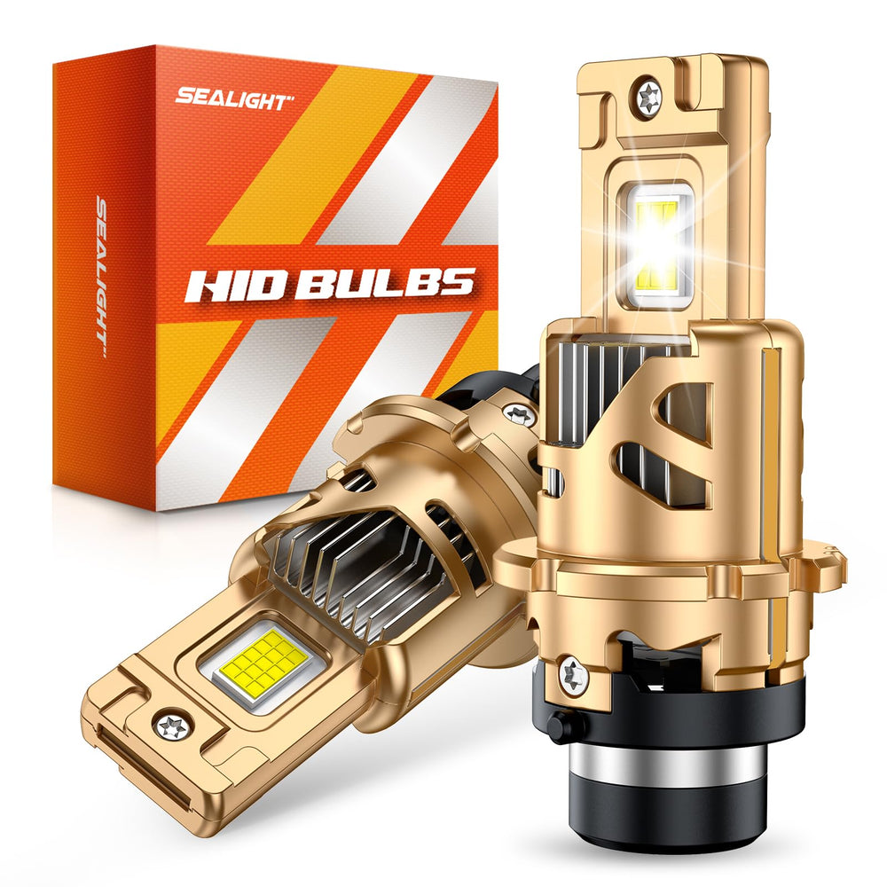 SEALIGHT D2S front view showing two bulbs and quick install benefit