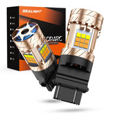 SEALIGHT front packaging showing dual-color 3157 bulbs and benefits