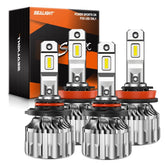 SEALIGHT front packaging showing 9005 H11 bulbs and pack of four, clear spec benefits