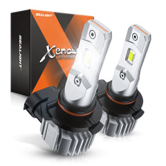 SEALIGHT front packaging of 9145 H10 LED bulbs highlighting features and quick install benefit