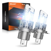 SEALIGHT front view of H4 bulbs showing compact 1:1 size and plug-in convenience