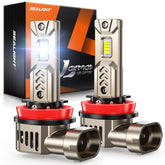 SEALIGHT front view of two bulbs showing plug-and-play fitment and brighter output
