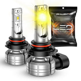 SEALIGHT H10 9145 front view showing amber LED bulb and compact housing for easy install