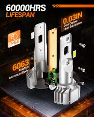 SEALIGHT bulbs installed on vehicle bumper at night demonstrating improved road visibility