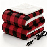 Sealy red plaid front view showing full blanket and cozy coverage