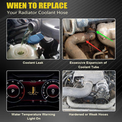 SecosAutoparts hoses installed in engine bay illustrating direct-fit replacement benefit