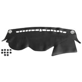 SecosAutoparts black leather dash cover front view improves cabin look and protects dash