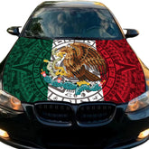 SECUNL front view of Mexico flag hood cover showing bold design and protection
