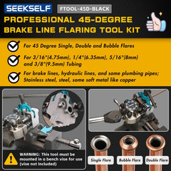 SEEKSELF split dies and sizes laid out, enabling accurate centering and correct tube fit