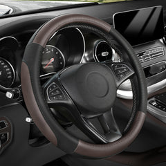 SEG Direct front view of steering wheel cover showing packaging and fit benefit