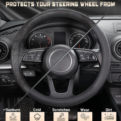 SEG Direct installed on steering wheel front view demonstrating improved grip