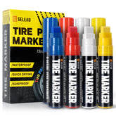 SELEAD front packaging of 8 jumbo tire markers showing color set and benefit