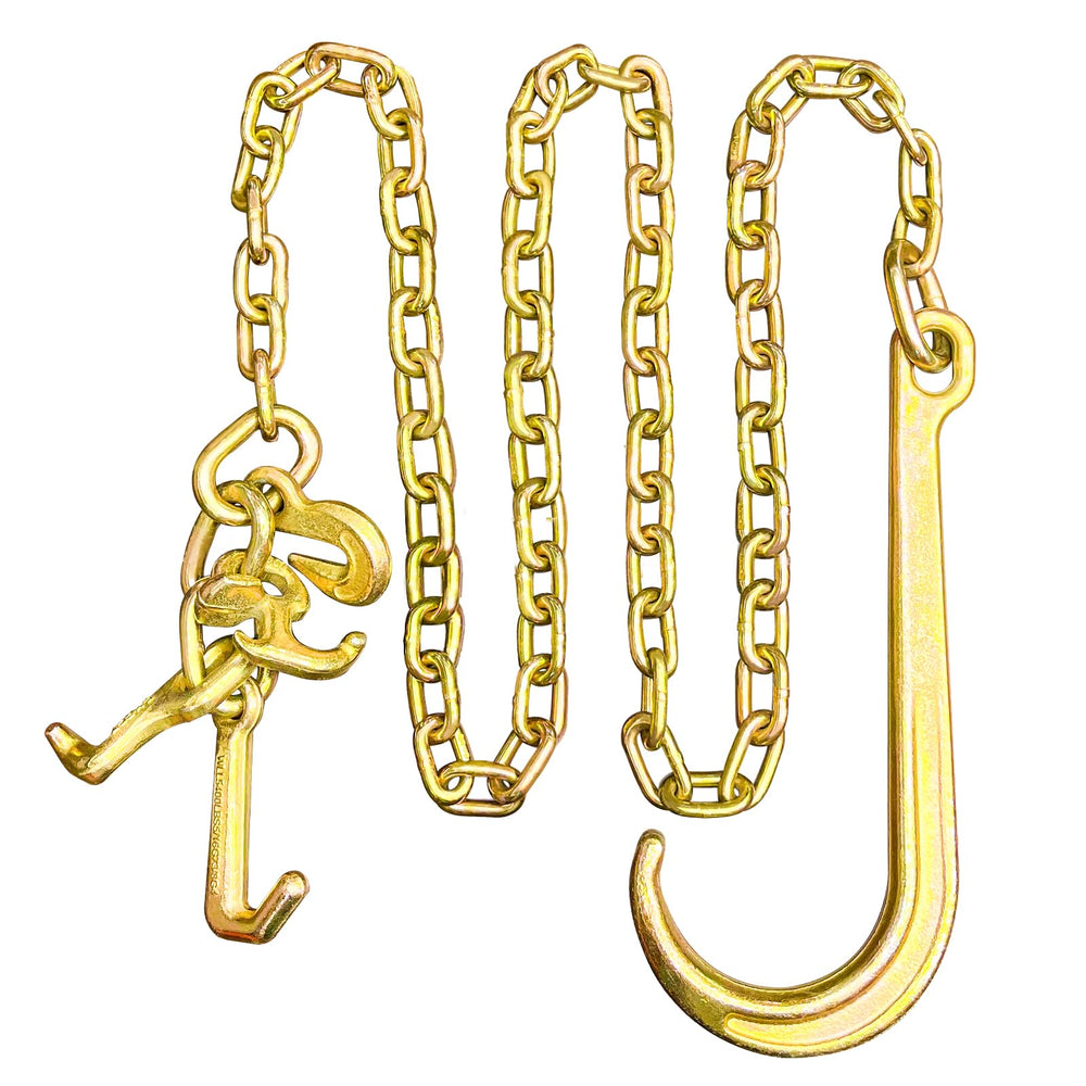 SENKEYFE front view of packaged Grade 80 tow chain showing complete kit and benefits