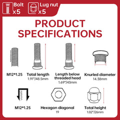 SenMUKG lug nut side profile with triple chrome finish resisting corrosion and maintaining look