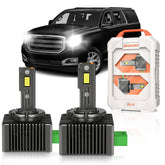SENROBO front-packed D3S bulbs showing box and pair, ensures correct model fit