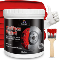 SENVEN red caliper paint 12 fl oz bottle showing front label and gloss benefit