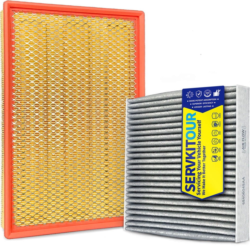 SERVKITOUR front packaging showing both filters and clear part fitment benefit