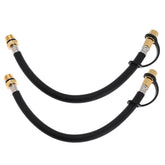 SeSicWe front view of pack of two drain hoses showing fitment labels and benefits