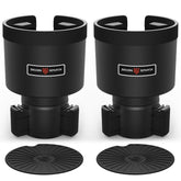 SEVEN SPARTA front view installed in car cup holder showing secure fit