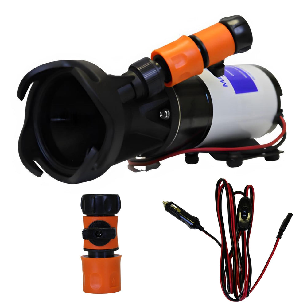 SewerFlo front view showing portable pump in case for easy transport