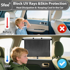 Sfee rolled-up shade beside a water bottle showing compact storage convenience
