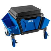 SGCB front view of rolling mechanic stool showing organized storage and stability