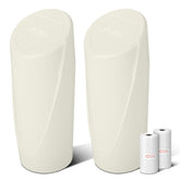 SGLRT front view of cream car trash can showing compact design and easy access