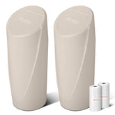 SGLRT front view of beige car trash can showing compact design and neat storage