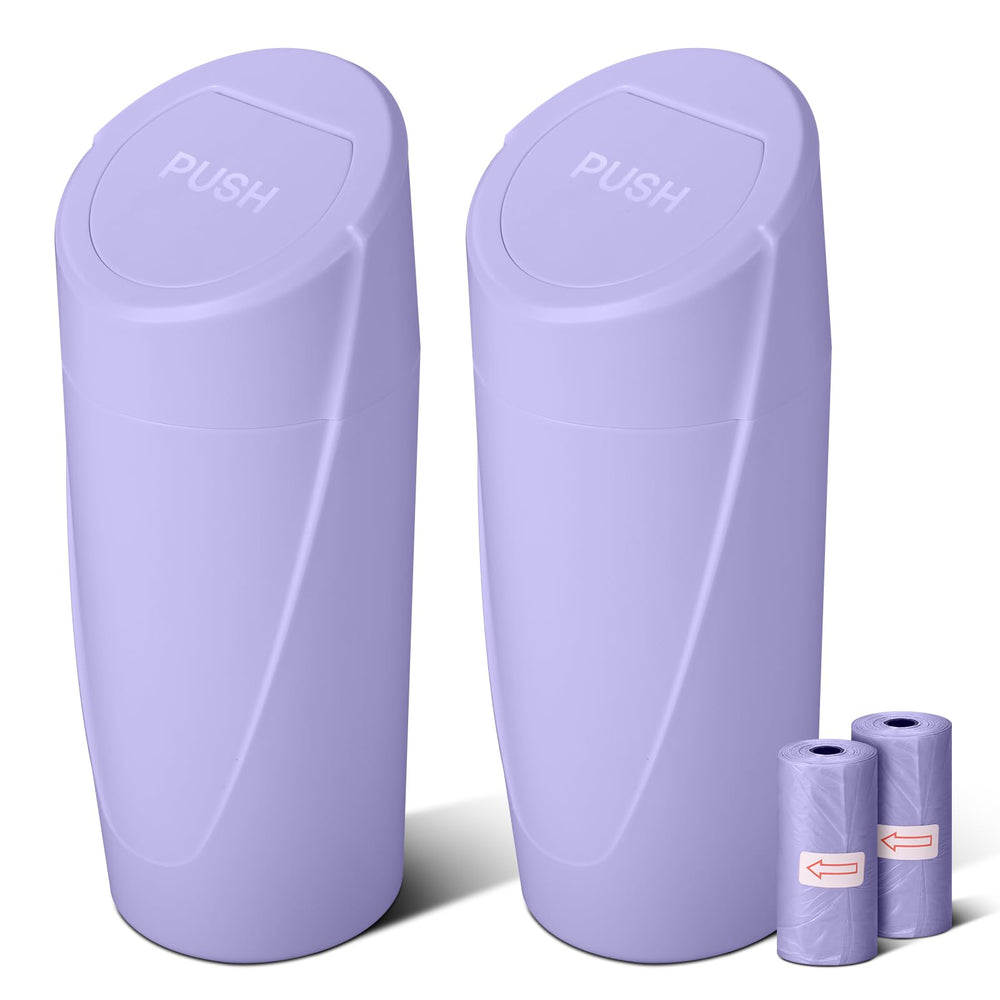 SGLRT front view of two light purple bins showing tidy car storage benefit