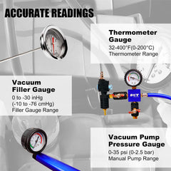 SGT SUPER GARAGE TOOLS pressure gauge close detail showing clear readings for precise diagnostics