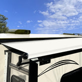 SHADEPLUS front folded panel showing full white replacement fabric and fit benefits
