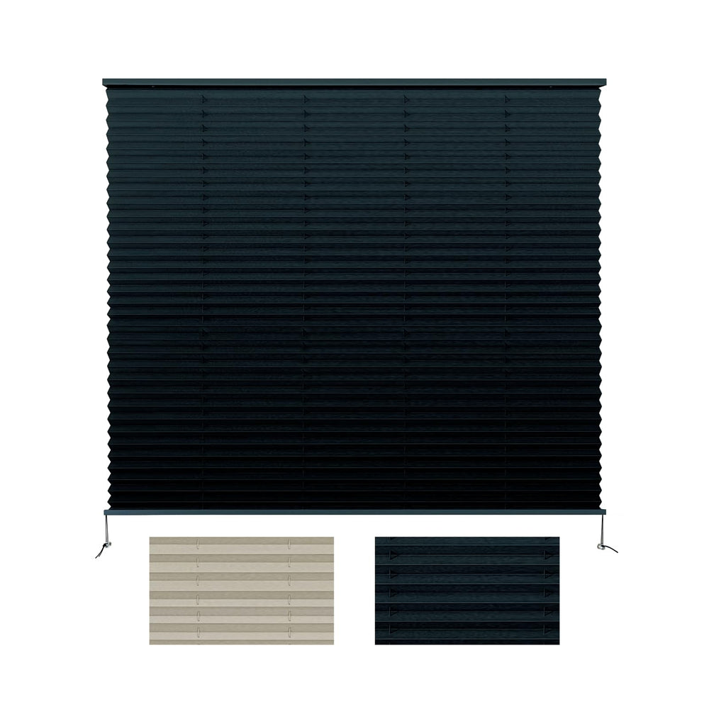 SHADEPLUS front view of 32x24 pleated shade showing clean edges and fit