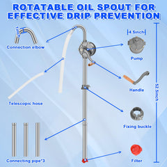 shdzzdzswy telescoping suction tube adjusted to different drum heights for versatility