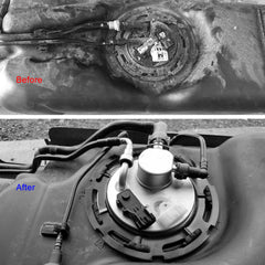Sheisor lock ring installed on a fuel tank sending unit demonstrating secure sealing