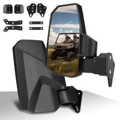SHEJISI front view mirror mounted showing secure fit and improved visibility