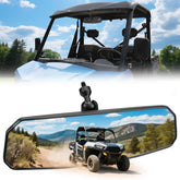 SHEJISI front view mirror mounted on UTV shows expanded rear visibility